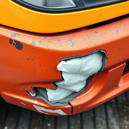 damaged car bumper