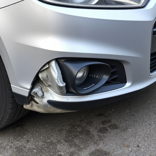 damaged car bumper
