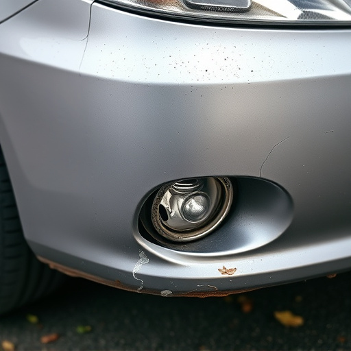 damaged car bumper