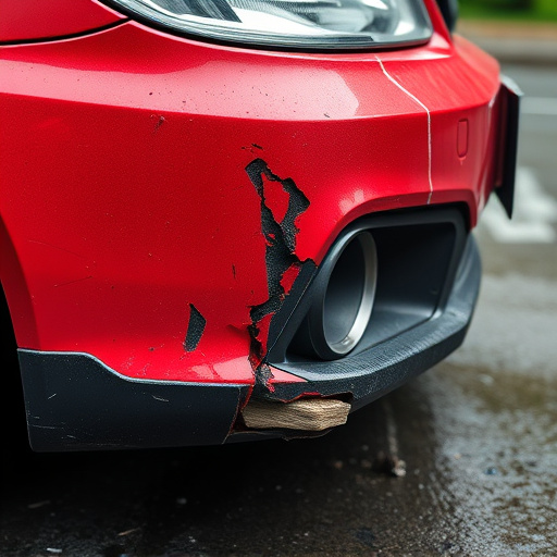 damaged car bumper