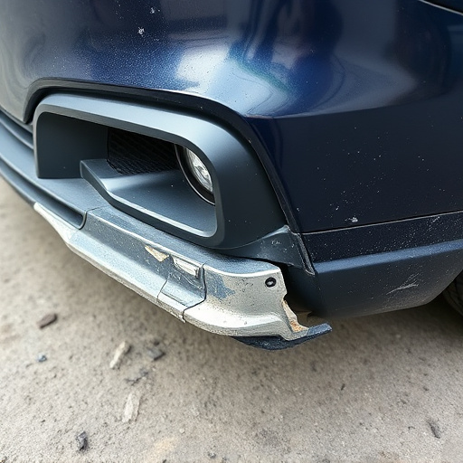 damaged car bumper