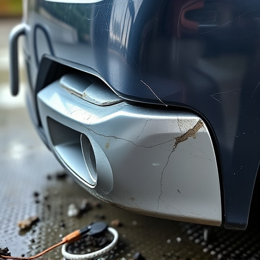 damaged car bumper