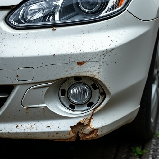 damaged car bumper