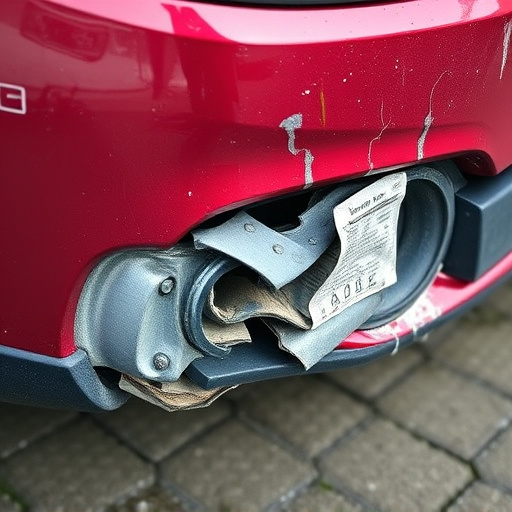 damaged car bumper