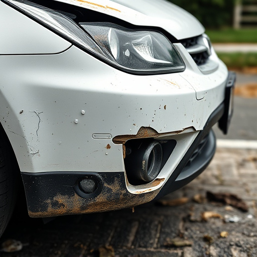 damaged car bumper