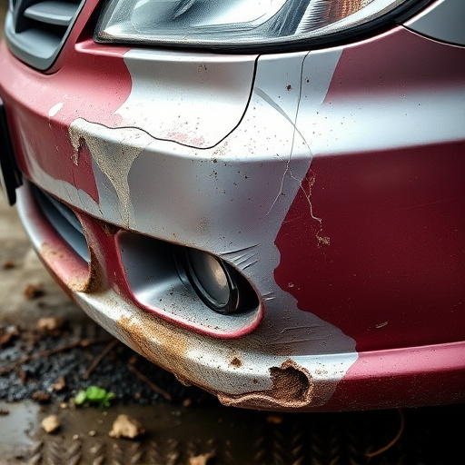 damaged car bumper