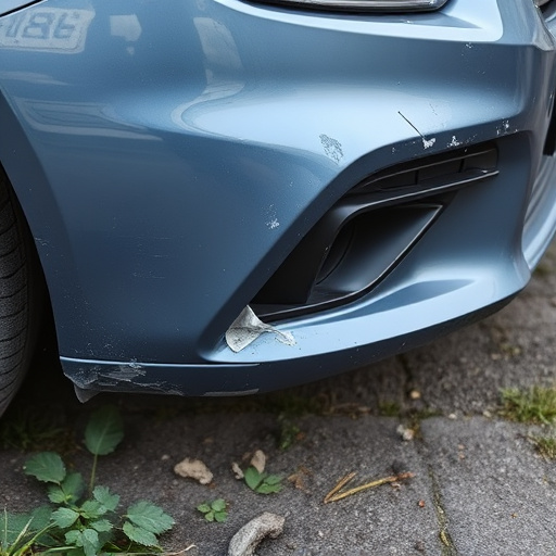 damaged car bumper