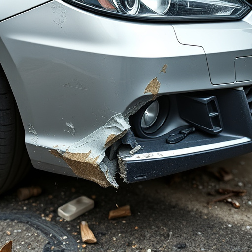 damaged car bumper