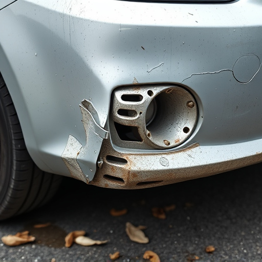 damaged car bumper