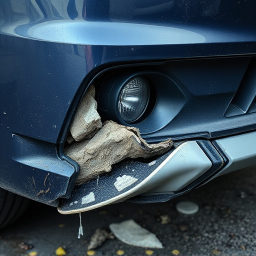 damaged car bumper