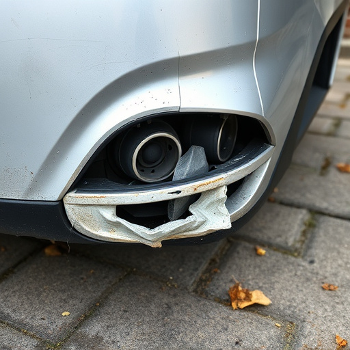 damaged car bumper