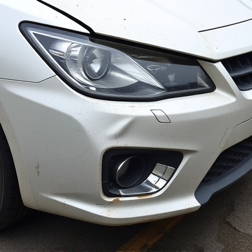 damaged car bumper