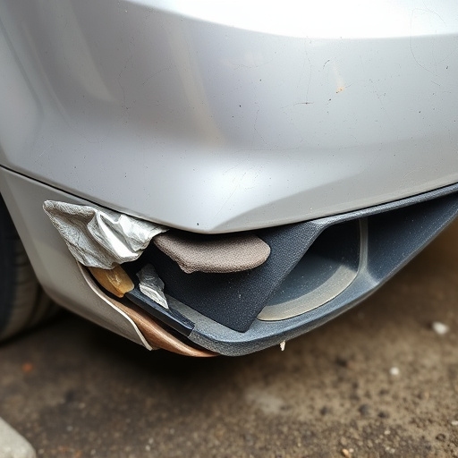 damaged car bumper