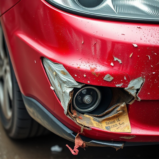 damaged car bumper