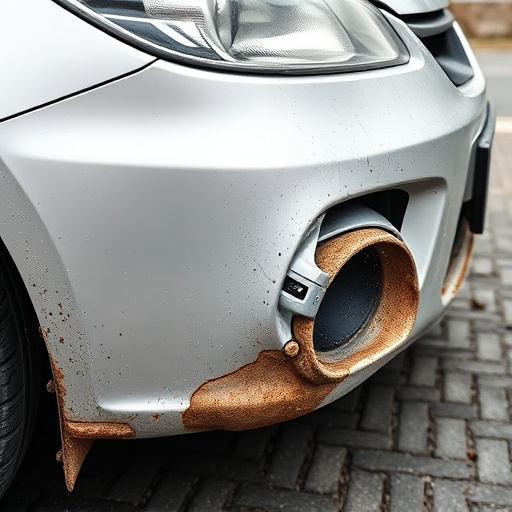 damaged car bumper