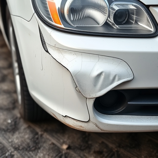 damaged car bumper