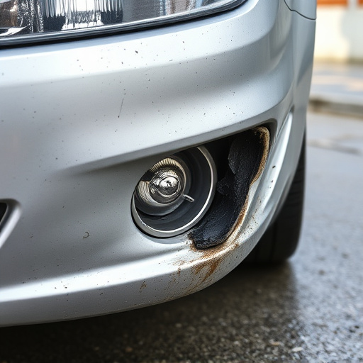 damaged car bumper