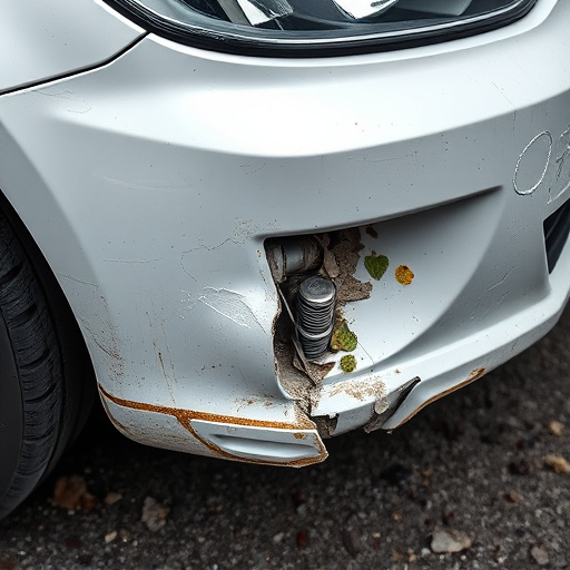 damaged car bumper