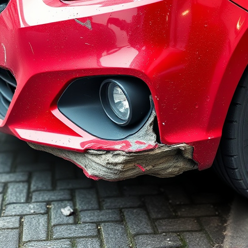 damaged car bumper