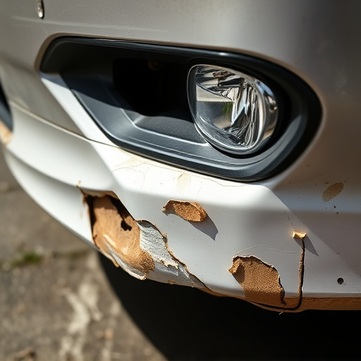 damaged car bumper