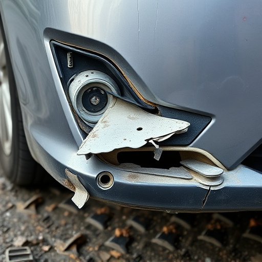 damaged car bumper