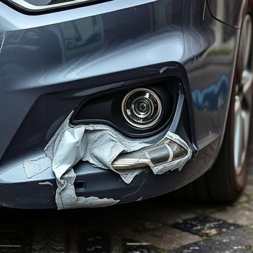 damaged car bumper