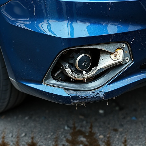 damaged car bumper