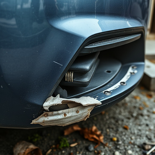 damaged car bumper
