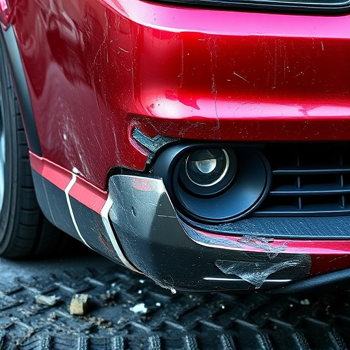 damaged car bumper