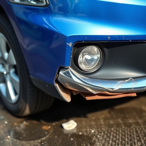 damaged car bumper