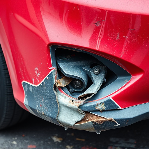damaged car bumper