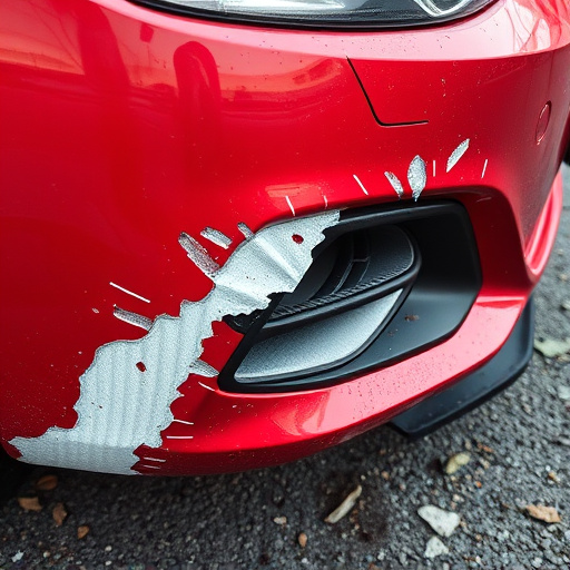damaged car bumper
