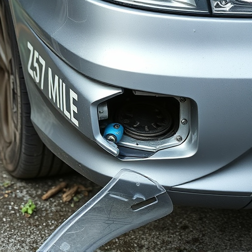 damaged car bumper