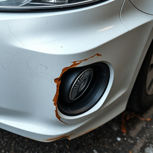damaged car bumper