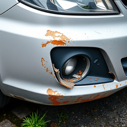 damaged car bumper