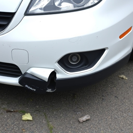 damaged car bumper