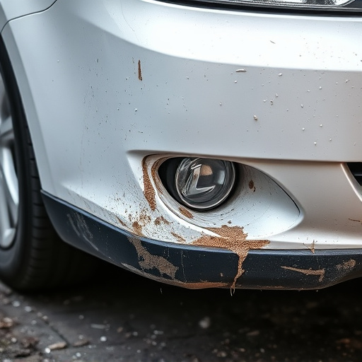 damaged car bumper