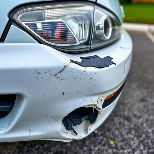 damaged car bumper