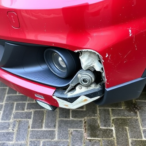 damaged car bumper