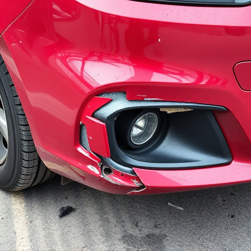 damaged car bumper