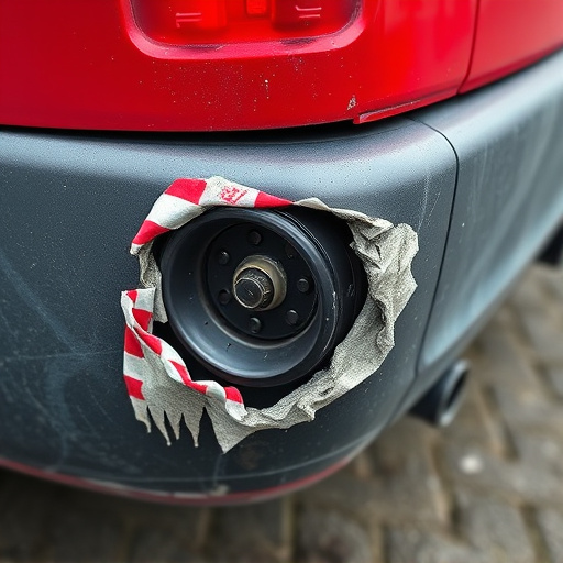 damaged car bumper