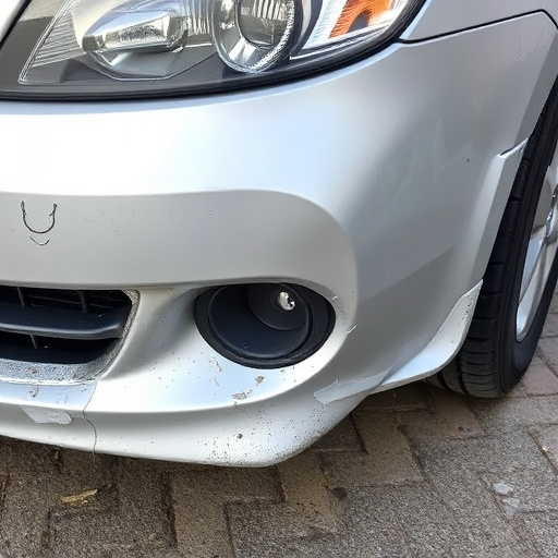 damaged car bumper