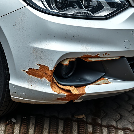 damaged car bumper