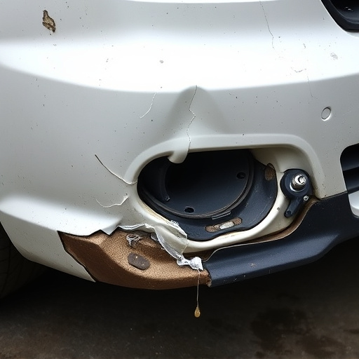 damaged car bumper