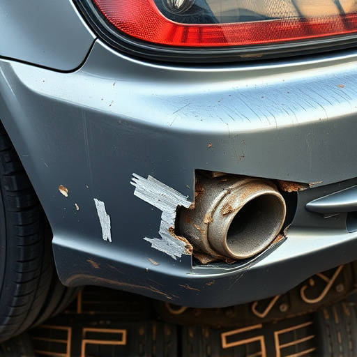 damaged car bumper