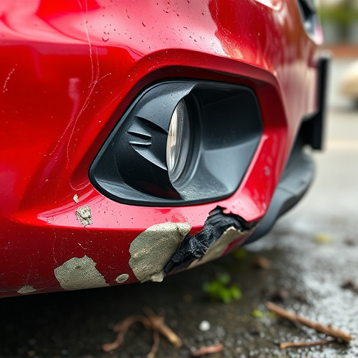 damaged car bumper