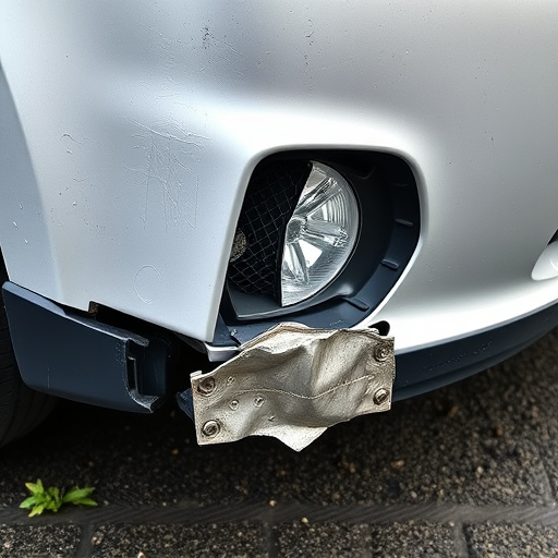 damaged car bumper