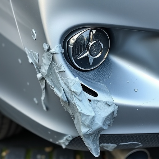 damaged car bumper