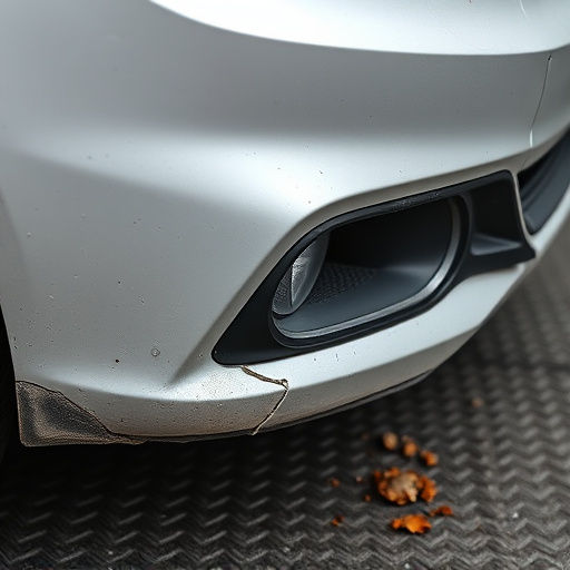 damaged car bumper