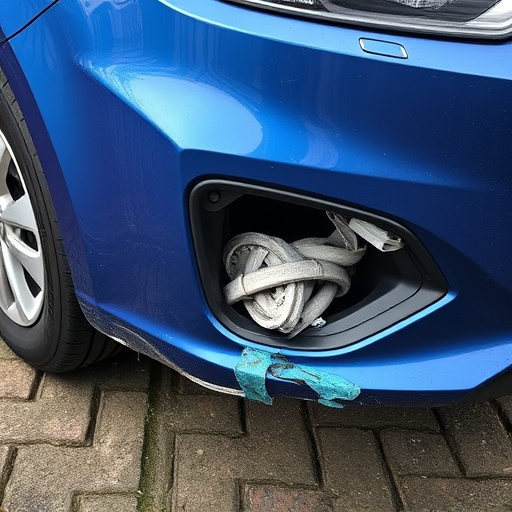 damaged car bumper